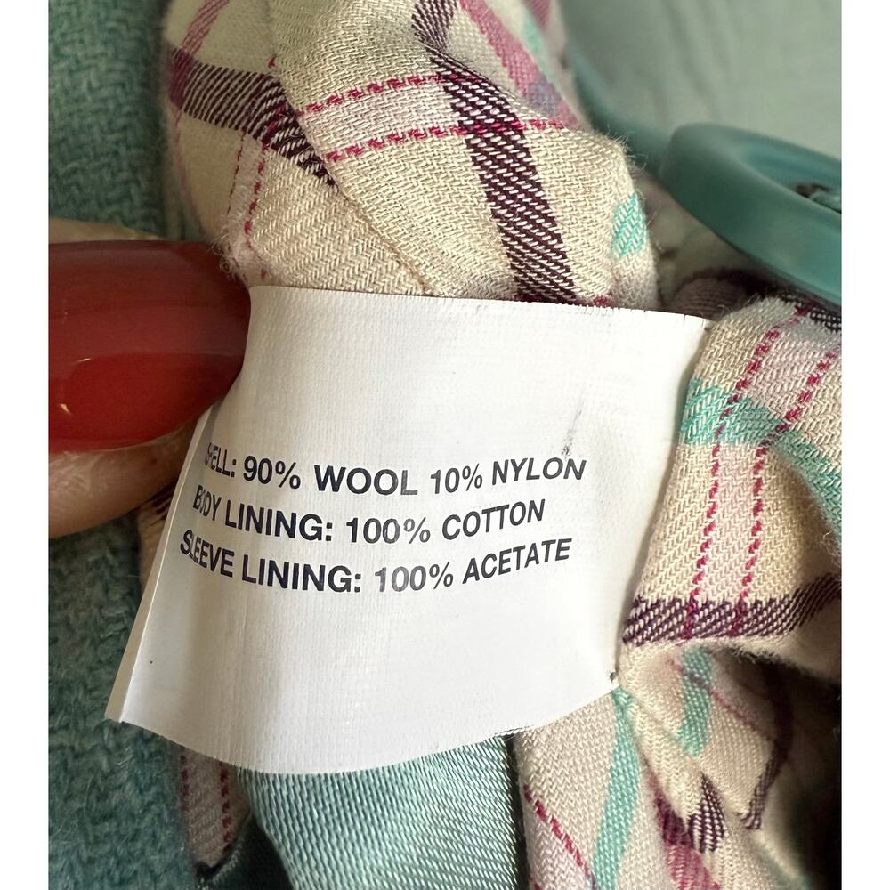 Gap Seafoam Lined Button Down Wool Blend Jacket/B… - image 5